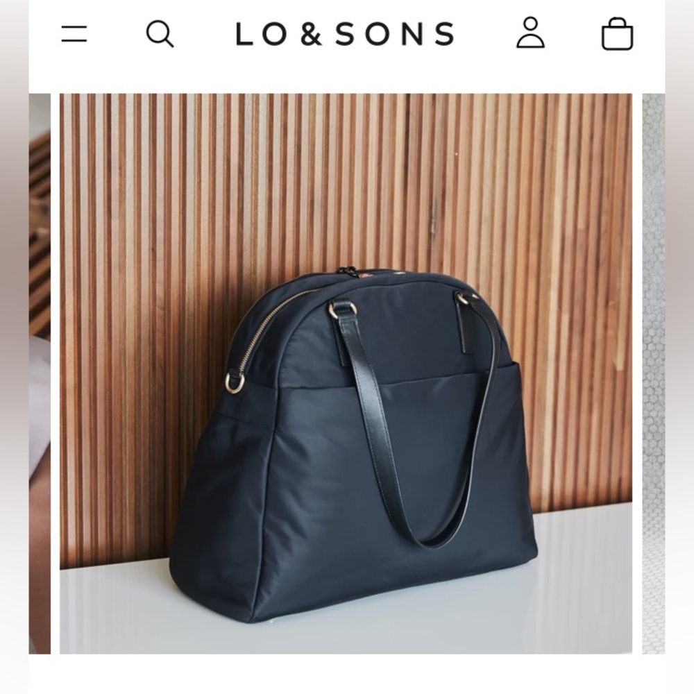 Lo & Sons Black/Camel Everyday Dome Tote